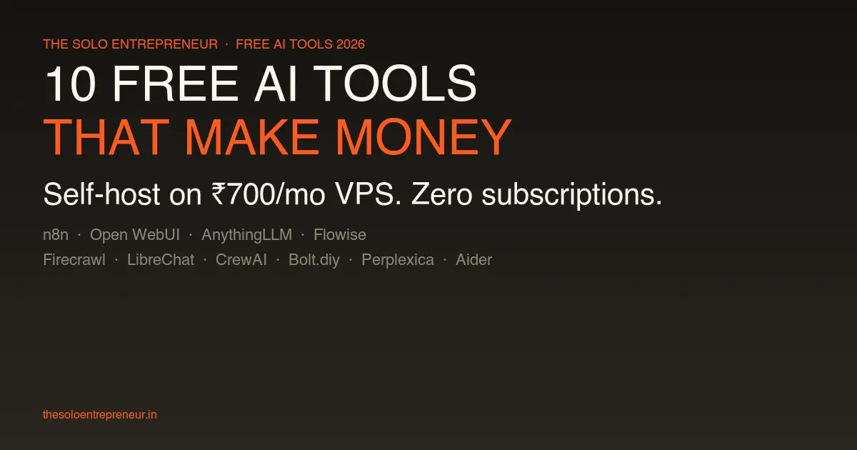 10 free AI tools to make money online in 2026 — self-hosted open-source tools